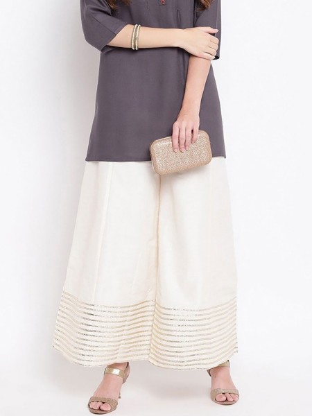 Choose lightweight and breathable fabrics for comfortable palazzo pants.
