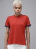 Roadster Printed Women Round Neck Red T-Shirt 