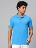 ALCIS Solid Men Polo Neck Blue T-Shirt 
