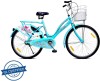 LEADER LadyBird Breeze 26T Bicycle for Girls/Women with Basket and Integrated Carrier 26 T Girls Cycle/Womens Cycle Single Speed, Blue 