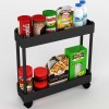 TNT The Next Trend 2 Shelves Metallic Steel Sleek Multipurpose Storage Rack/Organizer Plastic Kitchen Cabinet 