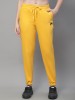 A nd J Self Design Women Yellow Track Pants 