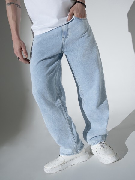 poster and detail of Hubberholme Slim Men Light Blue Jeans at index 1