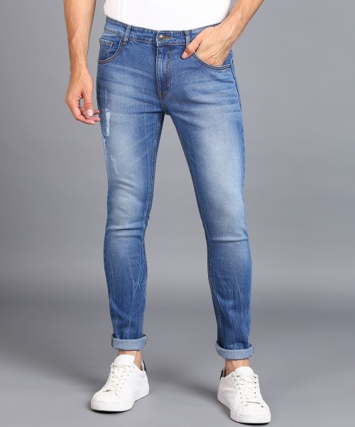 poster and detail of Urbano Fashion Skinny Men Dark Blue Jeans at index 1