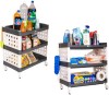 image of TNT The Next Trend Lexi 3 Tier Multi-Purpose Plastic Storage Organizer Rack with Wheels-(Grey) Plastic Kitchen Trolley at index 21