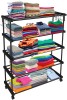 TNT The Next Trend Sturdy Premium Multipurpose Steel Shoe/Chappal/Book/Clothes Rack (5 Shelves) PP Collapsible Wardrobe 