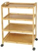 image of Urbancart Multi Purpose Bamboo Trolley Cart/Storage Organizer Shelf (4 Level) Bamboo Kitchen Trolley at index 01