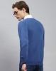 image of MONTE CARLO Solid V Neck Casual Men Blue Sweater at index 31
