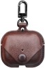 KHR Pouch for boAt Airdopes 161 / 163 Cover Leather Storage Bag Earphone Cover with Keychain Brown, Dual Protection 