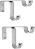 AnEk goods Silver Rod Rail Bracket, Curtain Rods, Curtain Knobs Metal Pack of 2 