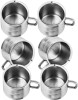 Saanvi Creations Pack of 6 Stainless Steel Tool Touch Tea Cup Set of 6 Silver, Cup Set 